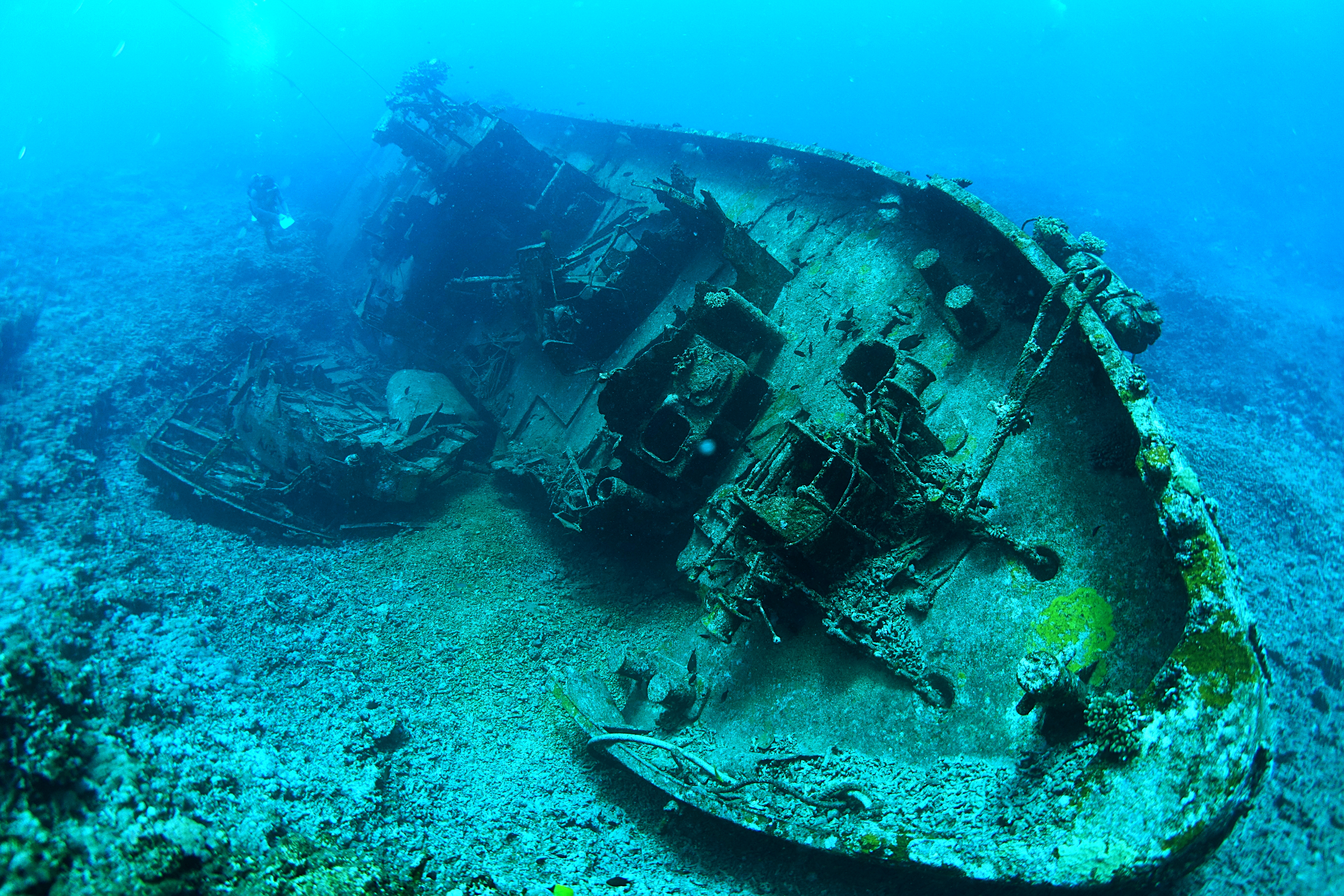 This is an image of a shipwreck near Rota.